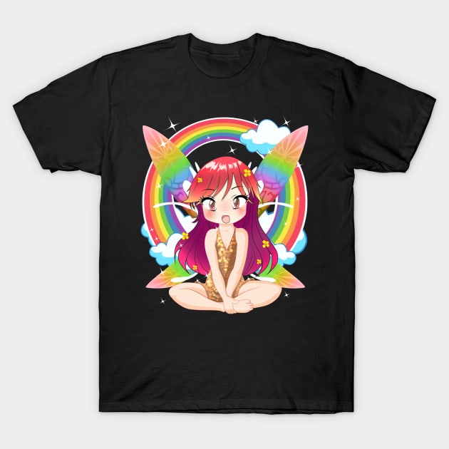 Rainbow Magical Fairy LGBT Community Pride T-Shirt by TheBeardComic